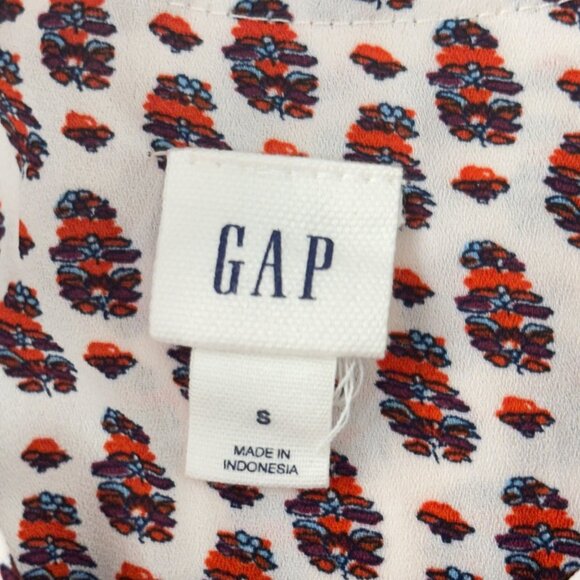 Gap Womens Boho-Style Long Sleeve Top Blouse SZ Small  Paisley Print Lightweight - Picture 3 of 11